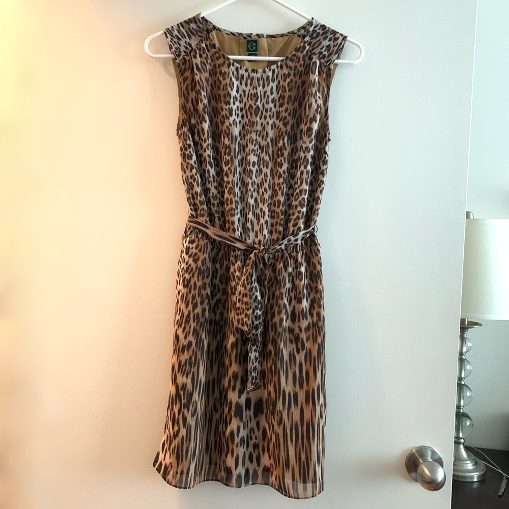 C WONDER Leopard Dress With Belt